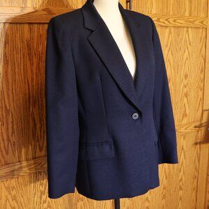 Pendleton all season wool navy blazer size 6 petite side pockets vintage